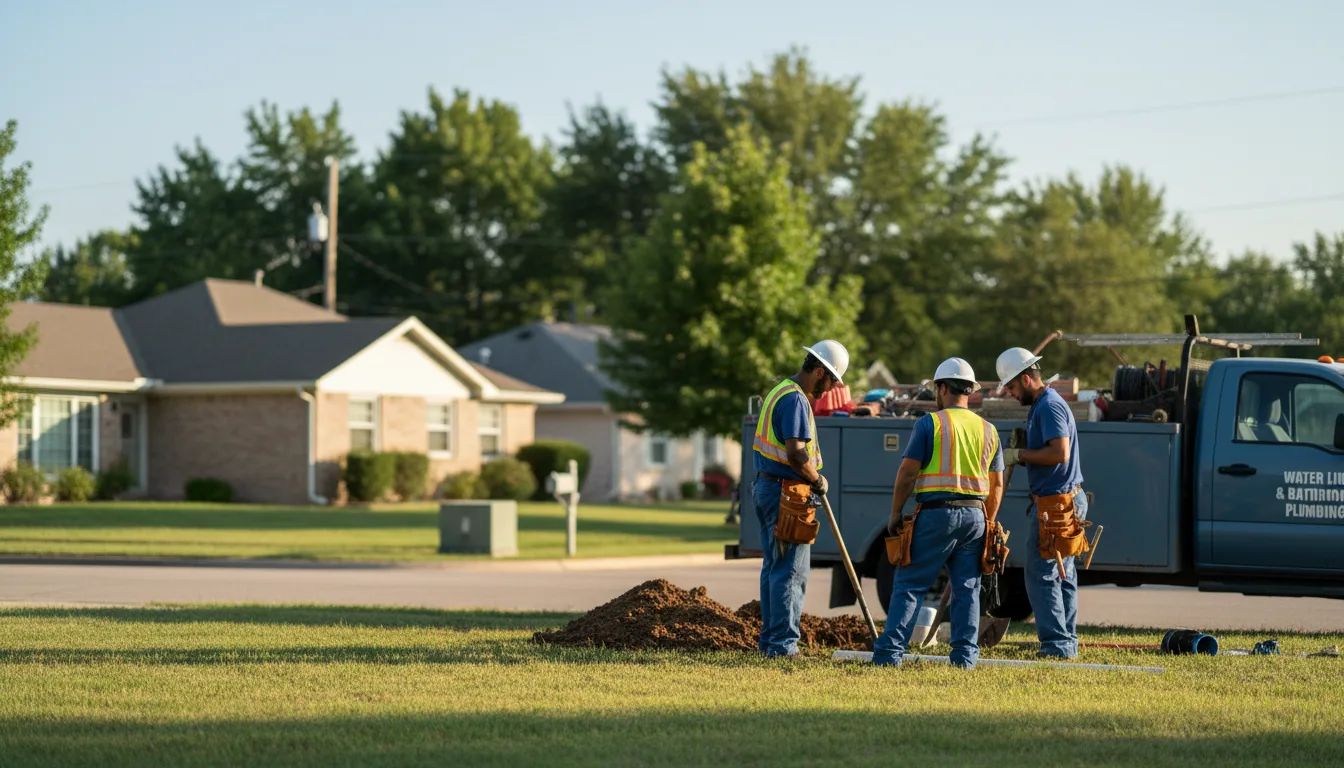 Residential water line and bathroom plumbing service in Tescott, KS